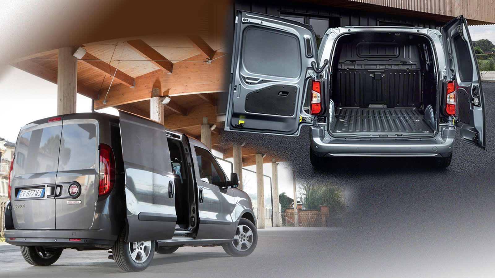 Μεγαλύτερος όγκος χώρου φόρτωσης για το Fiat Doblo, υψηλότερο ωφέλιμο για το Peugeot Partner.