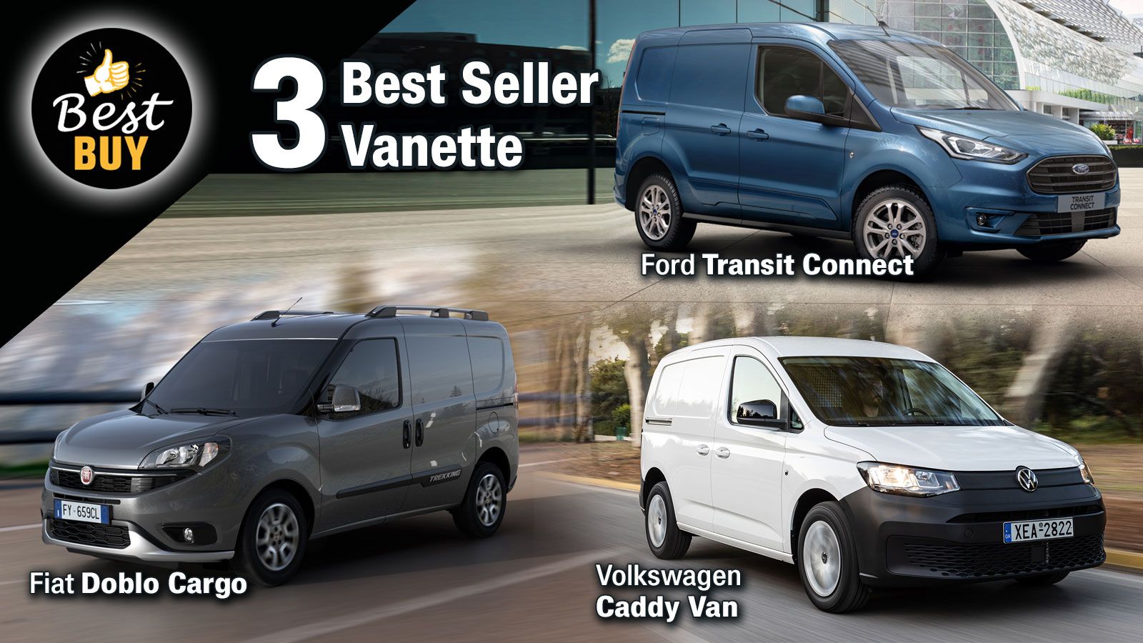 Fiat Doblo Cargo Vs Ford Transit Connect Vs Volkswagen Caddy Van: Ποιο vanette μεταφέρει περισσότερο φορτίο; Ποιο έχει τον μεγαλύτερο χώρο φόρτωσης; Α