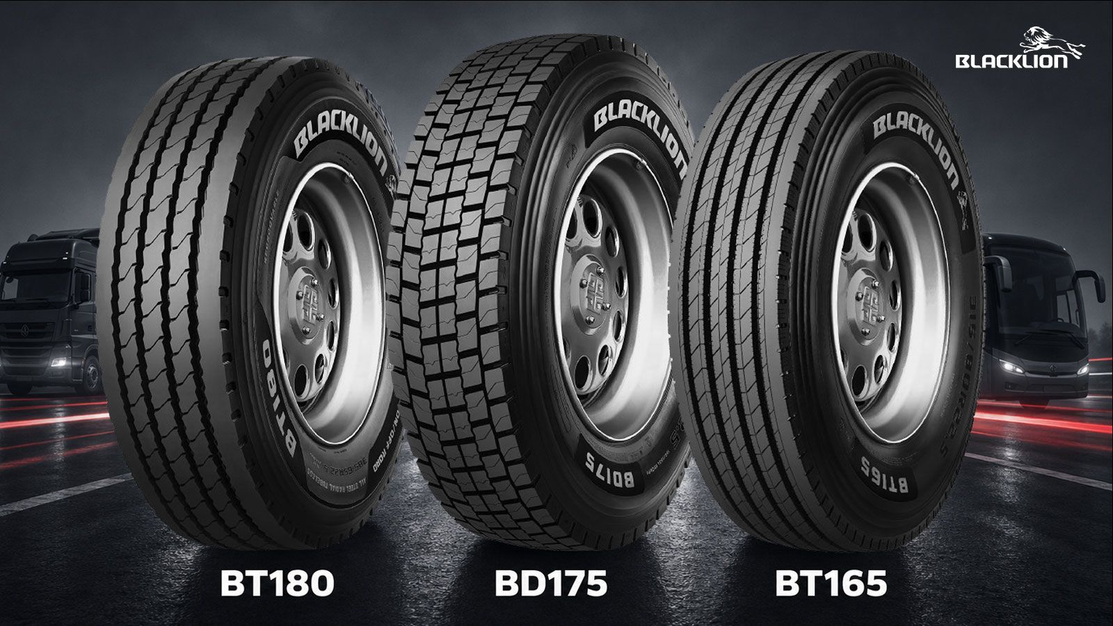 Ελαστικά φορτηγών Blacklion BT180, BD175 και BT165 για φορτηγά και λεωφορεία