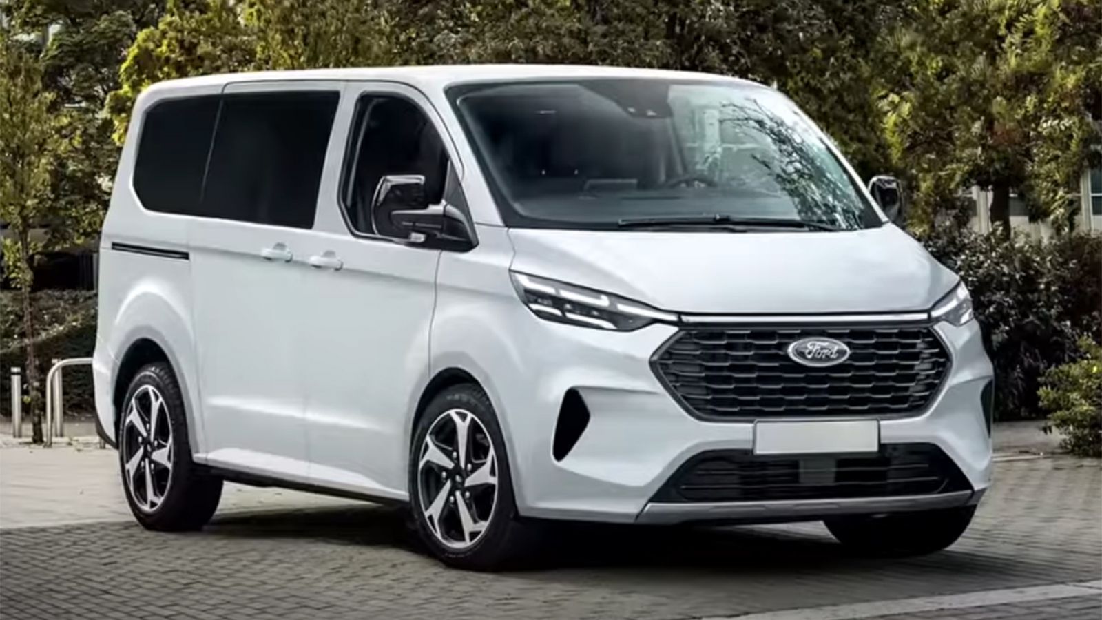 Ψηφιακή επεικόνιση του νέας γενιάς Tourneo Custom, με βάση τη μορφή του ολοκαίνουργιου Ford Transit Custom.