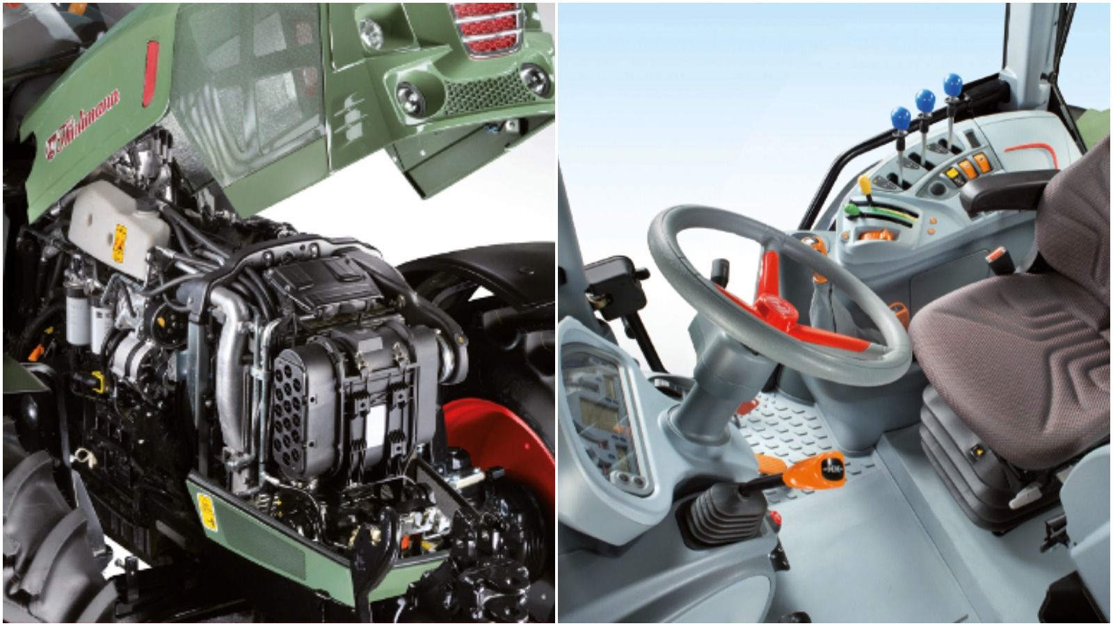 Νέοι Stage V κινητήρες FARMotion 35 & 45 σε 5 εκδόσεις 95-126 hp, αλλά και νέα καμπίνα TopVision, υψηλής ορατότητας με A/C και φίλτρα άνθρακα.