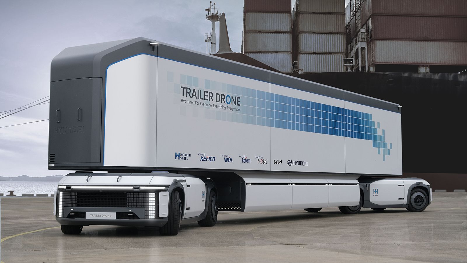 To «Trailer Drone» concept, αυτό υπόσχεται την αυτόνομη μεταφορά εμπορευματοκιβωτίων για περισσότερα από 1.000 χλμ.