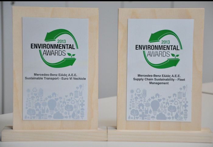 Στα πρόσφατα «Environmental Awards 2013» η Mercedes-Benz απέσπασε δύο διακρίσεις για τη νέα γενιά του Actros και το σύστημα τηλεματικής FleetBoard.