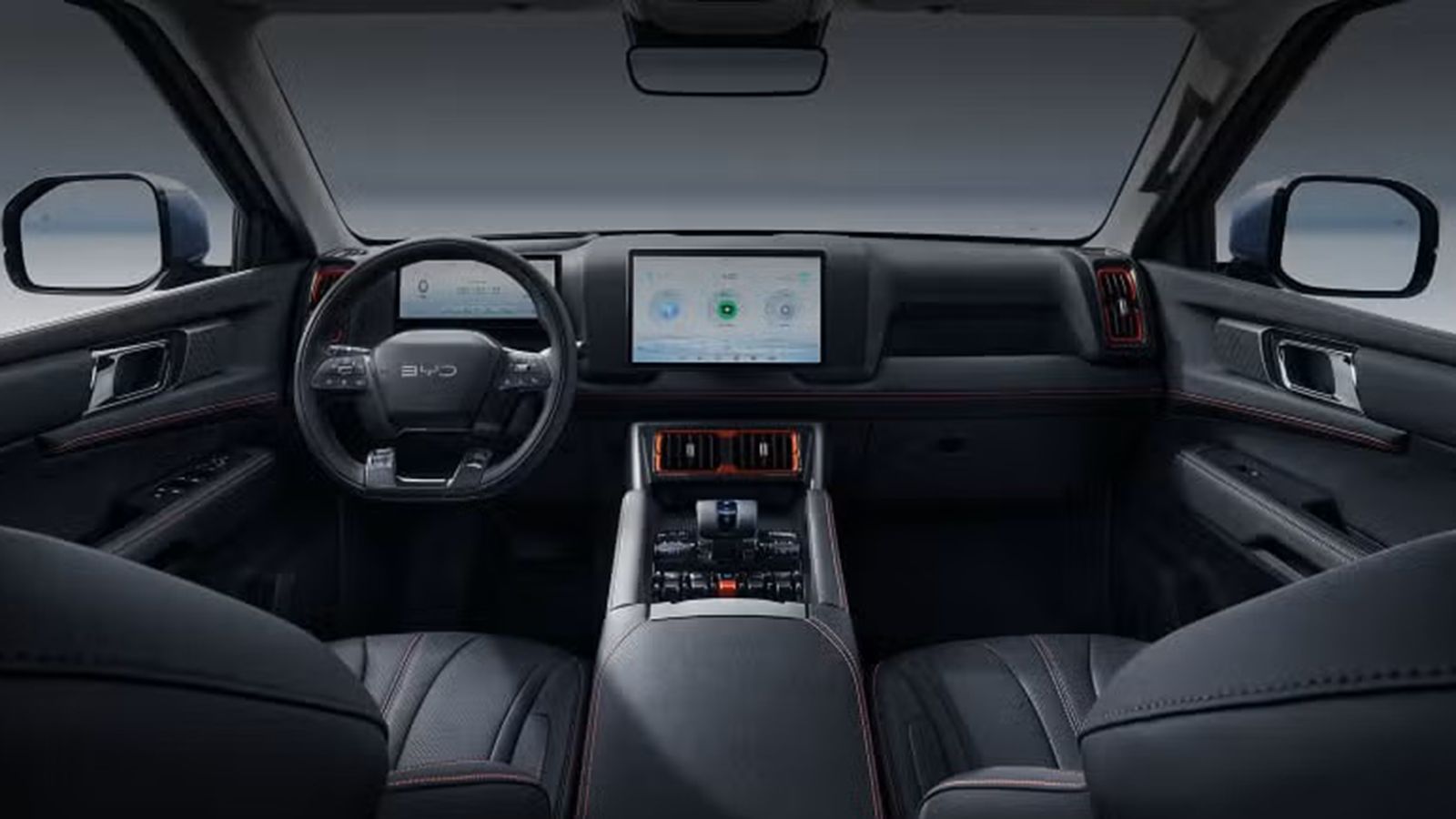 Εσωτερικό BYD Shark 6 με οθόνη infotainment DiLink όπου εντοπίστηκε αδυναμία λογισμικού.