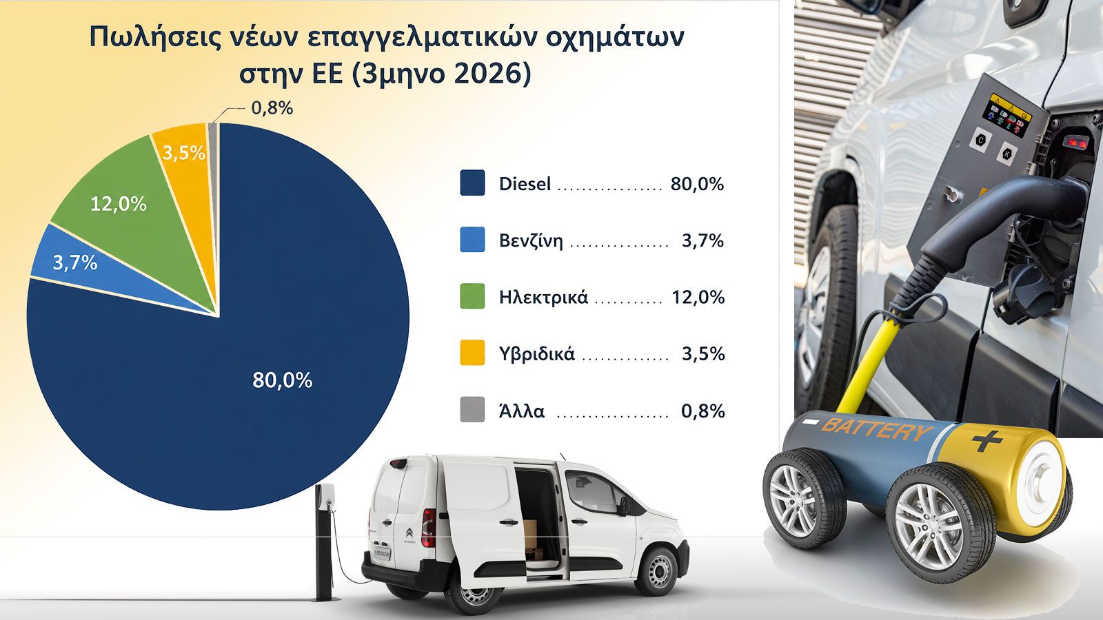 Πίτα μερίδια αγοράς στις πανευρωπαϊκές πωλήσεις Vans, ανά καύσιμο