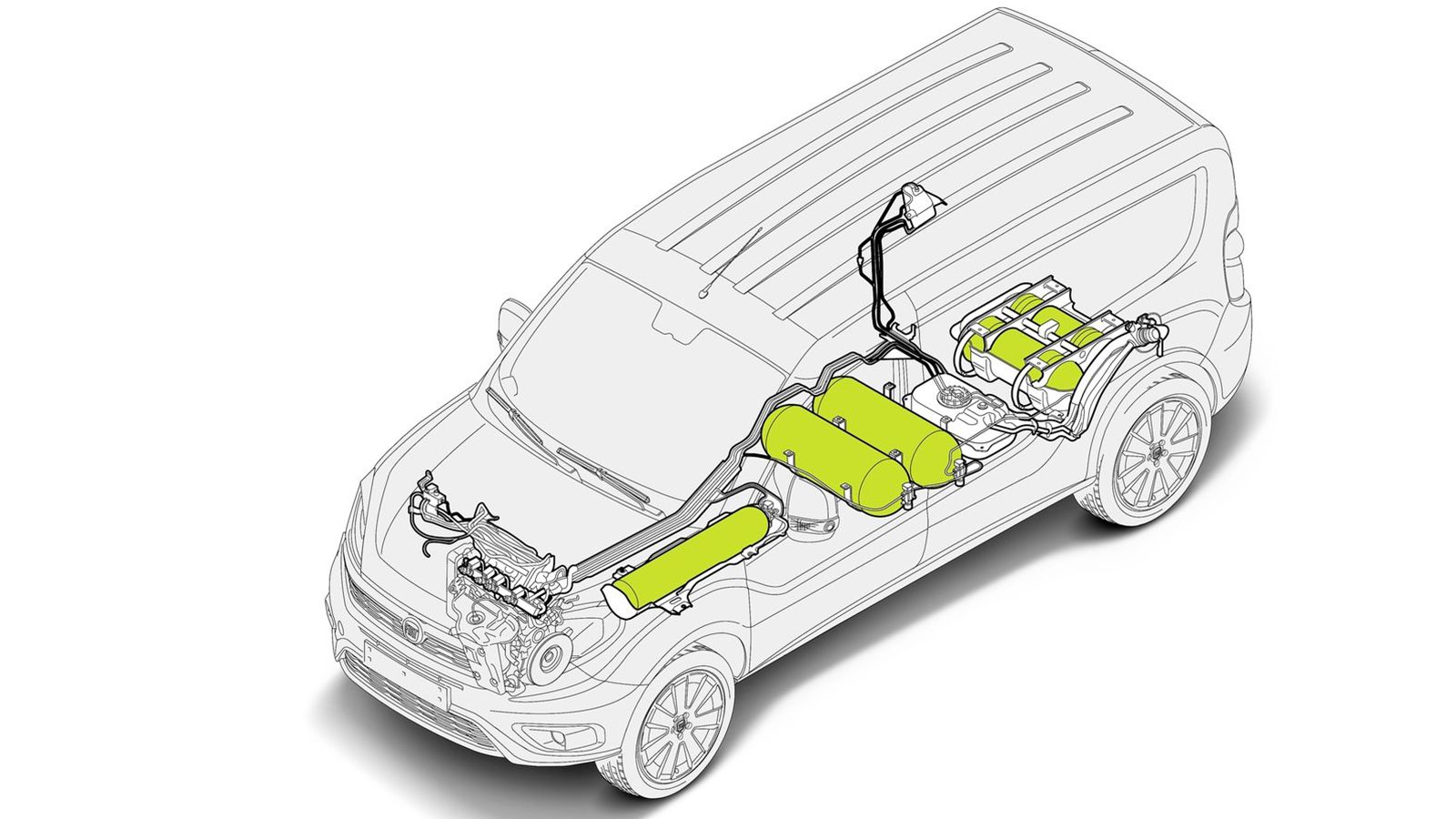 Fiat Doblo 2020: δεξαμενές φυσικού αερίου (CNG)