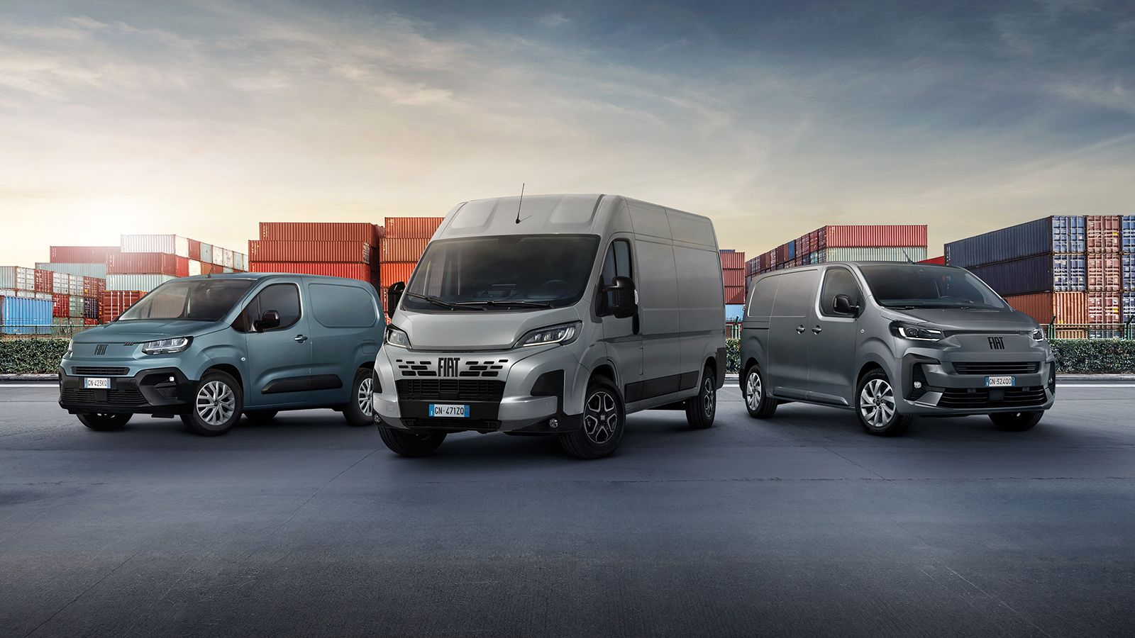 Fiat Doblò, Ducato και Scudo μπροστά σε εμπορευματοκιβώτια