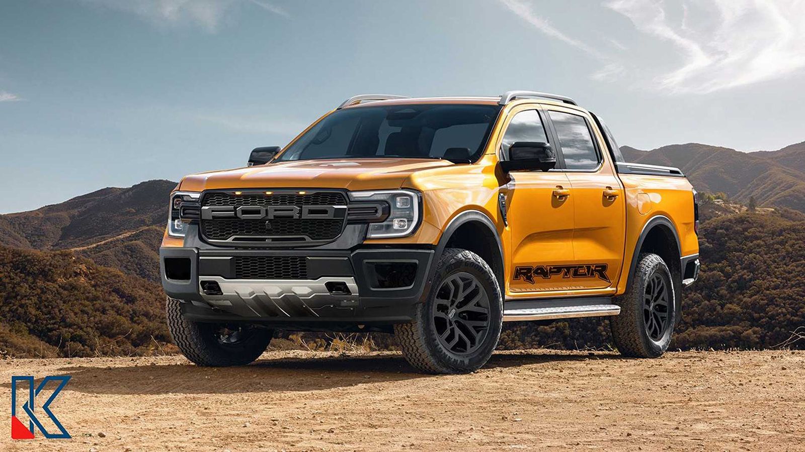 Ψηφιακή, ανεπίσημη, απεικόνιση του νέου Ford Ranger Raptor δια χειρός KDesgn AG. 