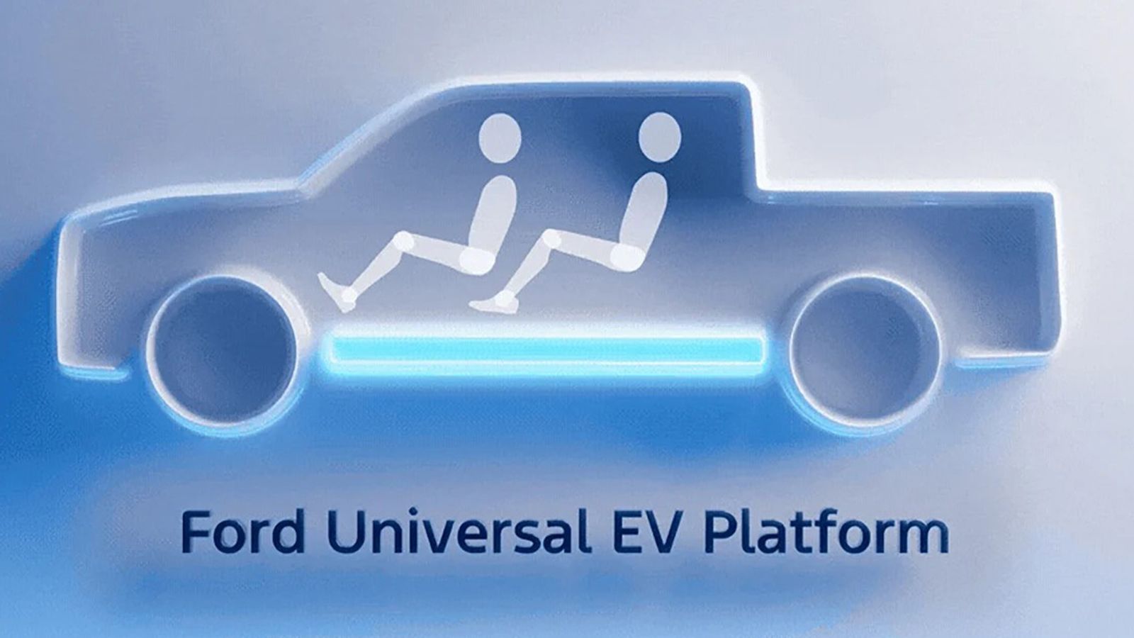 Γραφική απεικόνιση Ford Universal EV Platform σε περίγραμμα Pick-Up