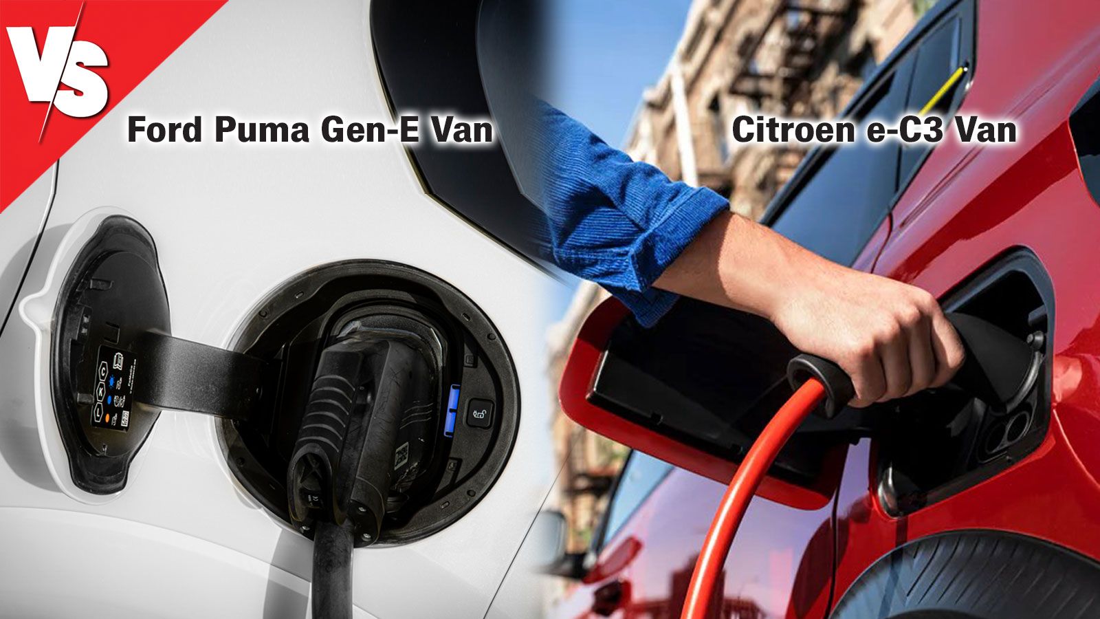 Μίξη εικόνων Ford Puma Gen-E Van, Citroen e-C3 Van: διαδικασία φόρτισης ηλεκτροκινητήρα