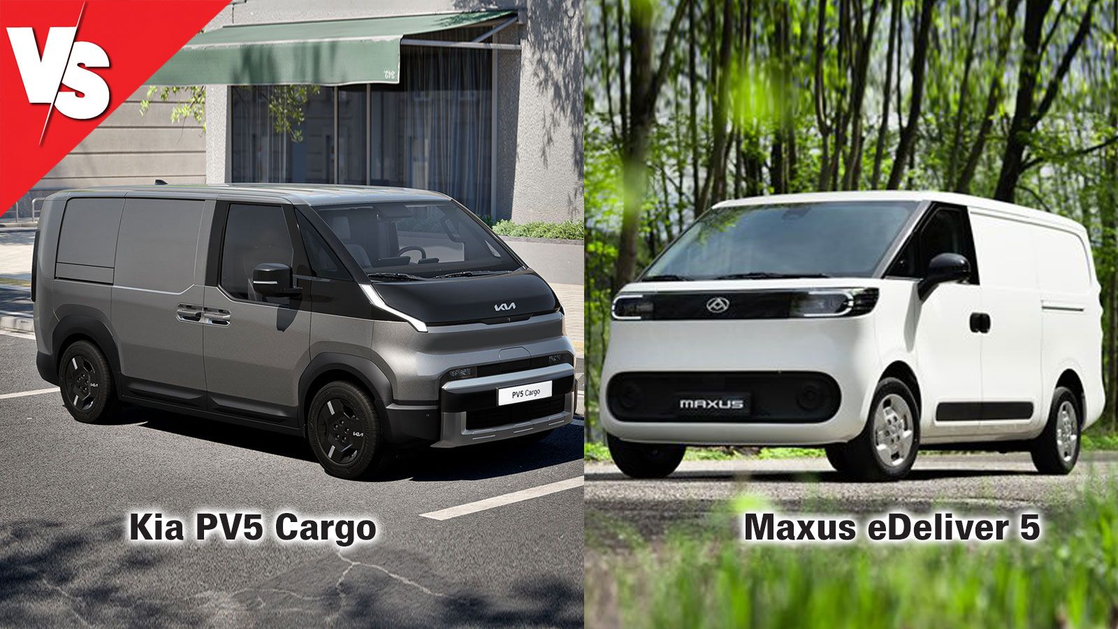 Μίξη Kia PV5 Cargo & Maxus eDeliver 5: στατικό, εμπρός όψη