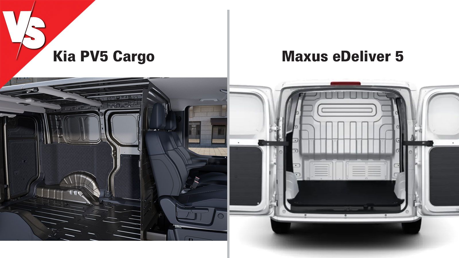 Μίξη Kia PV5 Cargo & Maxus eDeliver 5: χώρος φόρτωσης