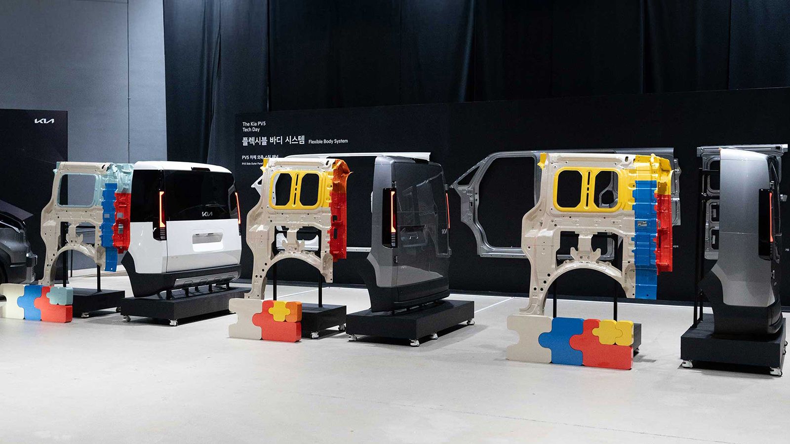 Η δομή του αμαξώματος του Kia PV5 είναι «αρθρωτή» με τα κομμάτια που επιλέγονται ανά έκδοση, να προσαρμόζονται μεταξύ τους σαν παζλ.