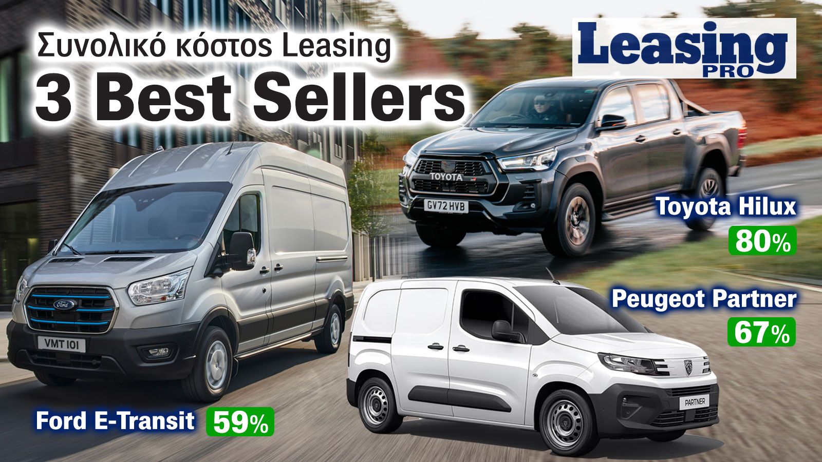 Ποιο είναι το Συνολικό Κόστος Leasing 3 Best-Sellers επαγγελματικών;
