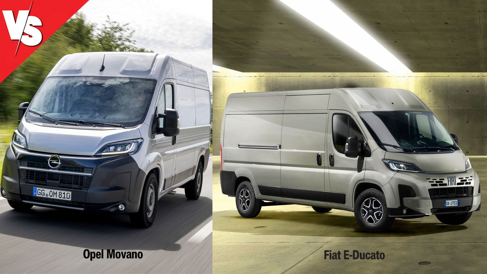 Μίξη εικόνων Opel Movano & Fiat E-Ducato: στατικές, εμπρός όψη