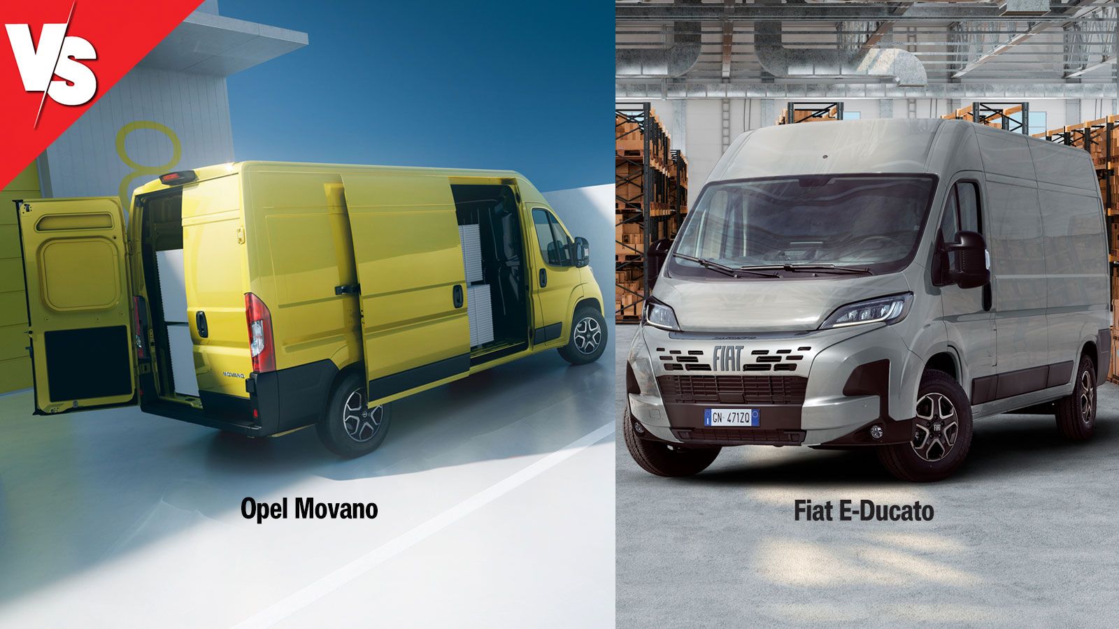 Μίξη εικόνων Opel Movano & Fiat E-Ducato: χώρος φόρτωσης