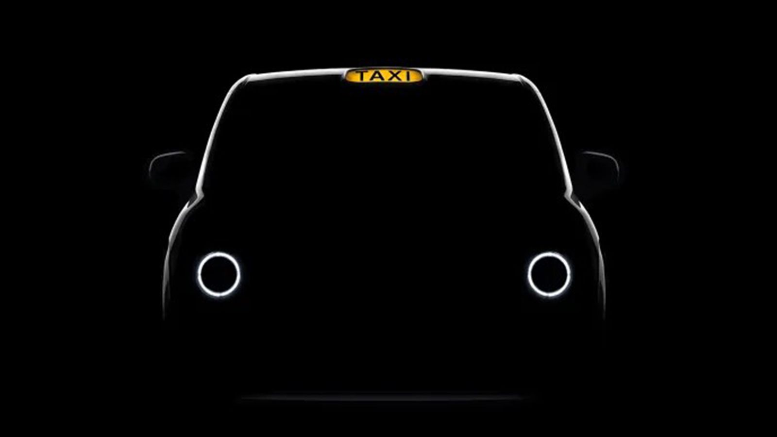 Σκοτεινή εμπρός όψη του νέου Taxi LEVC TX6