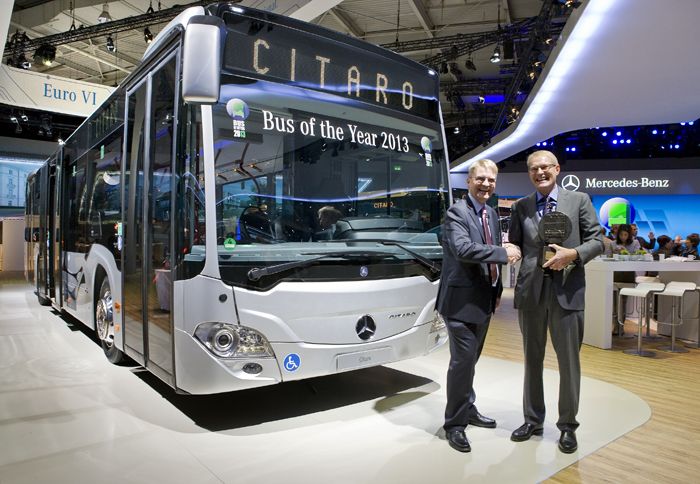 Το νέο Mercedes-Benz Citaro με τους κινητήρες τεχνολογίας Euro6 απέσπασε τον πολυπόθητο τίτλο του «Bus of the Year» για το 2013. 