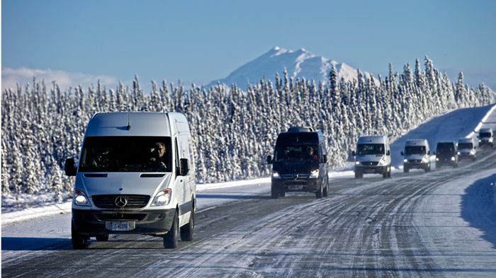 Συνολικά εννέα Mercedes-Benz Sprinter συμμετείχαν στο «Arctic Drive 2013» μια διαδρομή 5.300 χλμ. από τον Καναδά έως και την Αλάσκα.