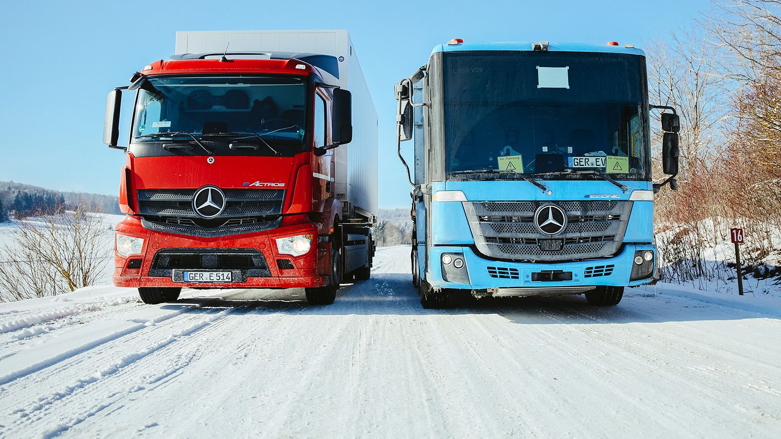 Στο ψύχος των γερμανικών οροσειρών, δοκίμασε πρόσφατα τα eActros και eEconic, τα οποία βρίσκονται πολύ κοντά στην τελική έκδοση παραγωγής τους.