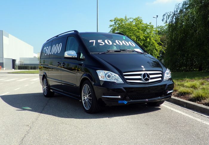 Το μαύρο Mercedes-Benz Viano Avantgarde V6 ήταν το υπΆ αριθμ. 750.000 μοντέλο της οικογένειας Vito- Viano που παράγεται στην γραμμή της Βιτόρια.
