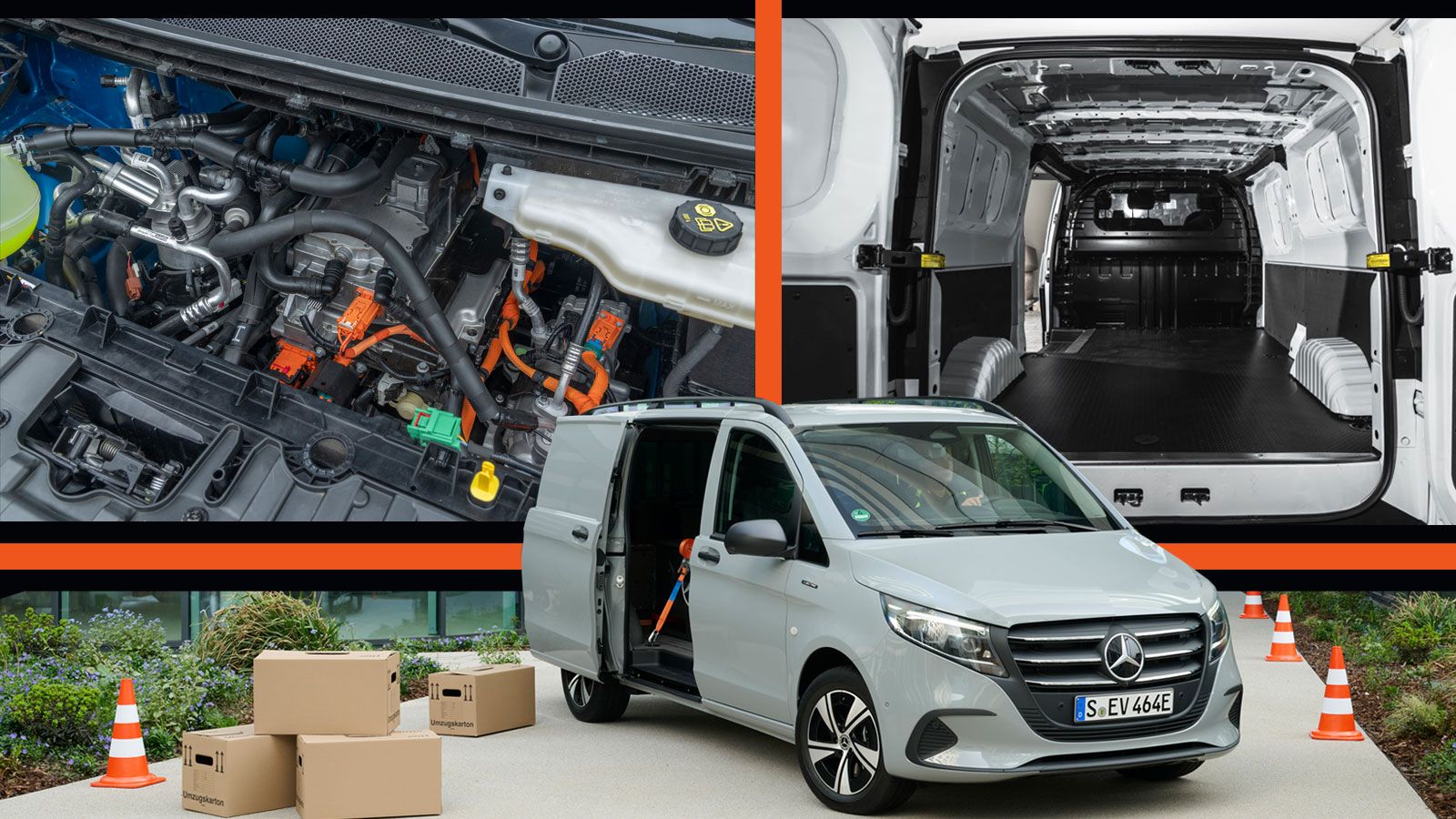 Mercedes-Benz eVito με ανοιχτή πλευρική πόρτα, χώρο φόρτωσης και σύστημα ηλεκτρικής κίνησης.