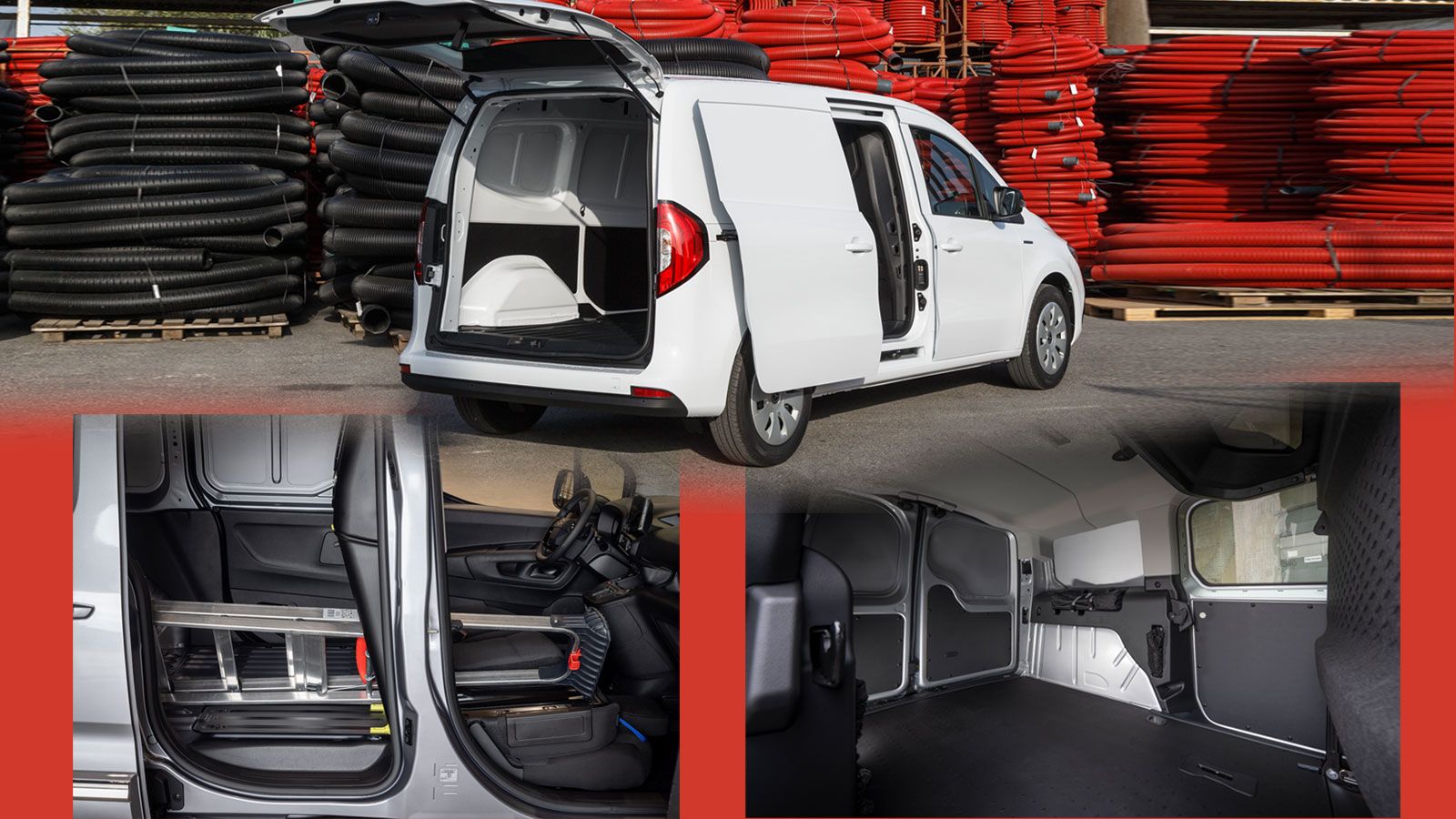 μίξη εικόνων Toyota Proace City, Ford Transit Connect & Mercedes-Benz Citan: λεπτομέρειες από τον χώρο φόρτωσης του κάθε μοντέλου. 