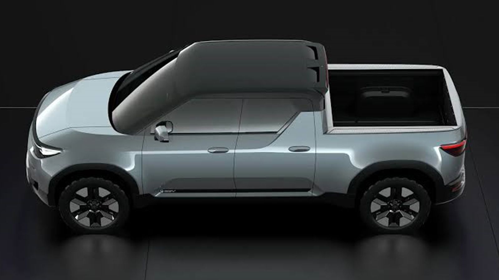 Μελλοντικό Pick-Up από τη Toyota Professional: πρωτότυπο Toyota EPU, στατικό, πλαινή όψη με αμάξωμα και χώρο φόρτωσης