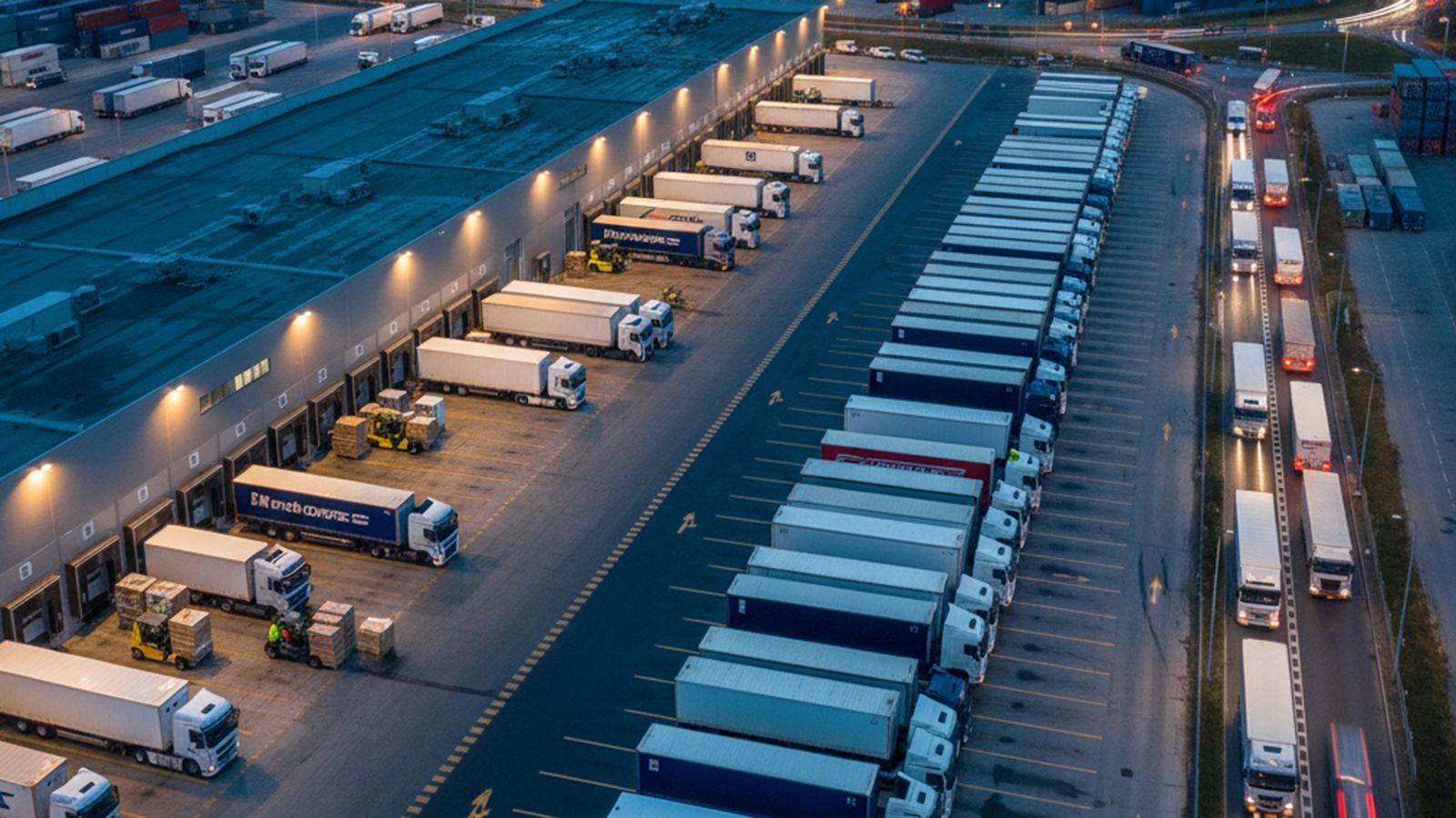 Φορτηγά σε logistics center