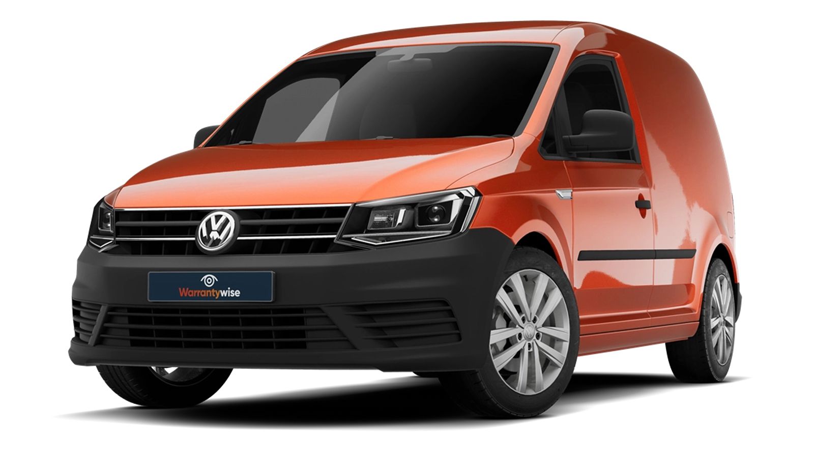 Μεταχειρισμένο επαγγελματικό Van  Volkswagen Caddy σε πορτοκαλί χρώμα.