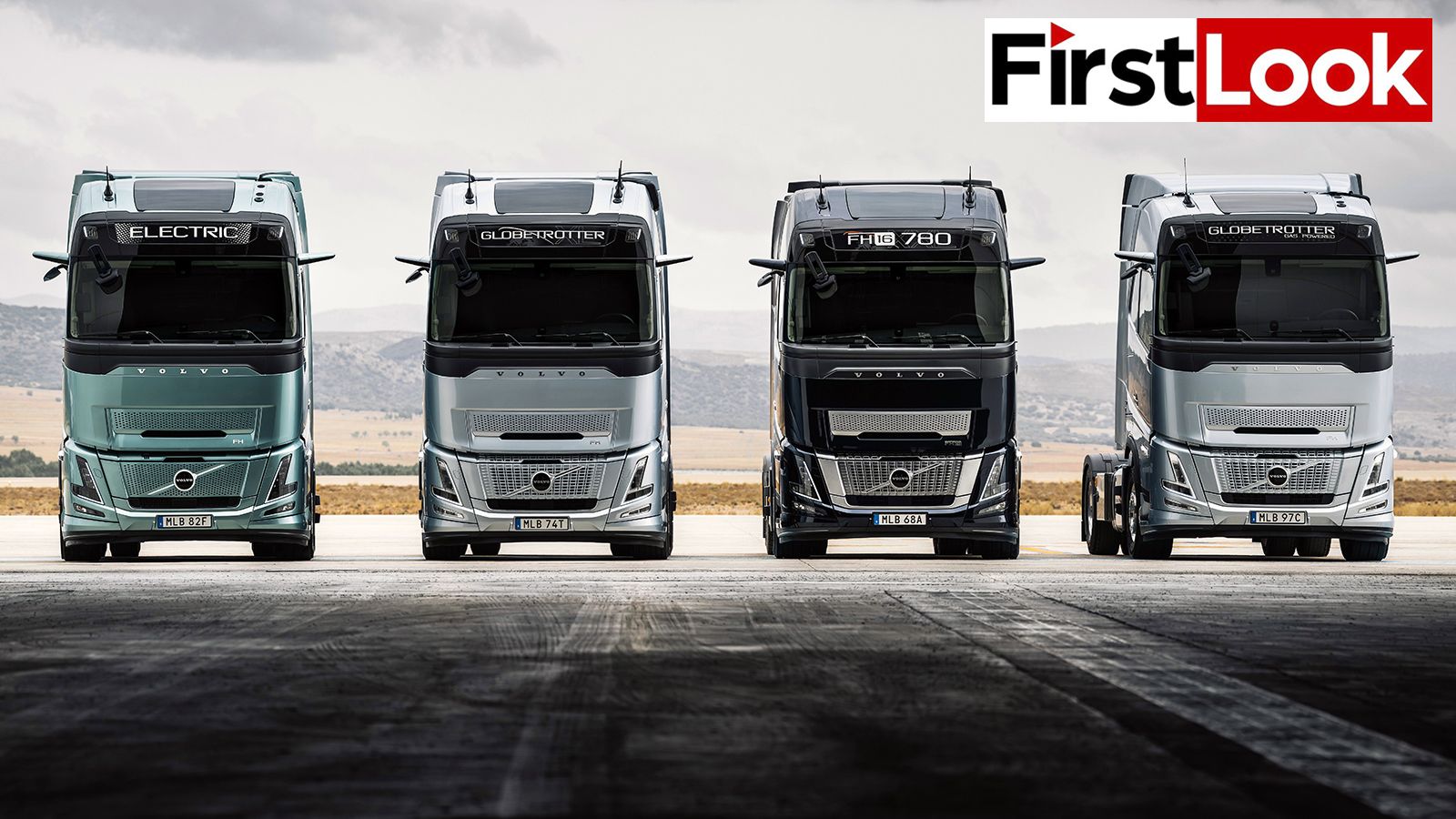 Από αριστερά προς τα δεξιά: ΝΕΑ FH Electric, FH , FH16, FH Aero 