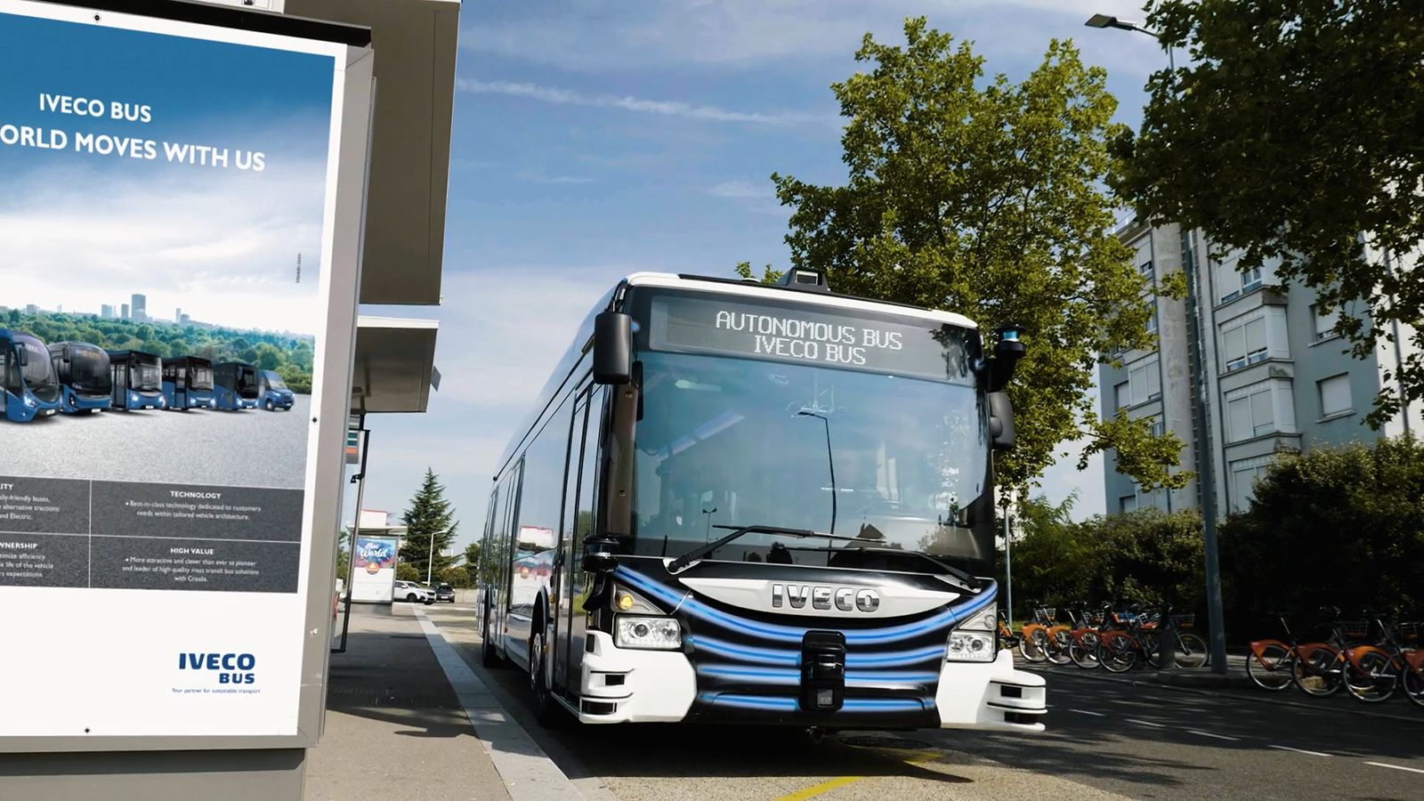 Το υπό δοκιμή IVECO Urbanway διαθέτει τεχννολογίες αυτόνομης οδήγησης Επιπέδου 4 της EasyMile.