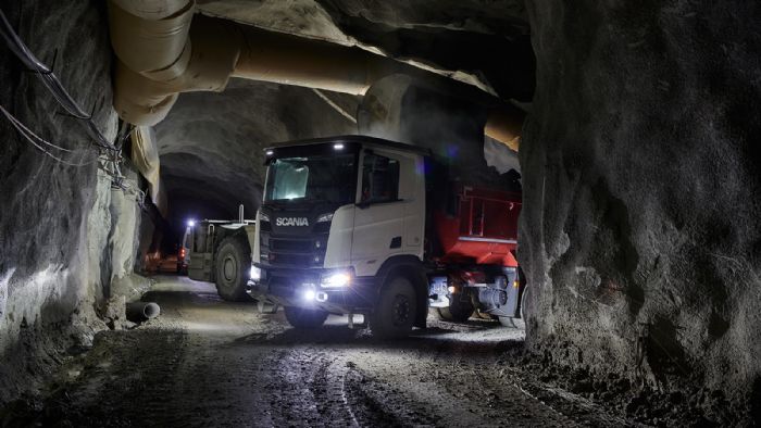 Το Scania R στις υπόγειες στοές ορυχείου.