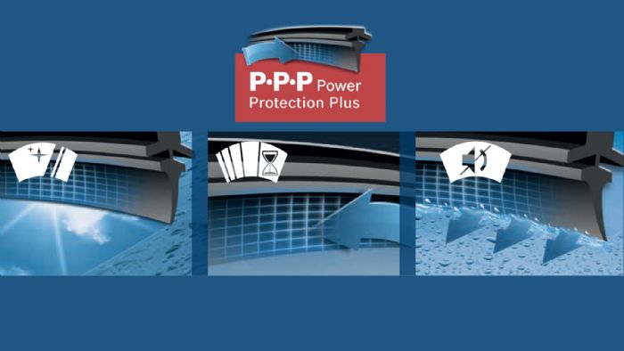 Η τεχνολογία Power Protection Plus αποτελεί συγκριτικό πλεονέκτημα των υαλοκαθαριστήρων.