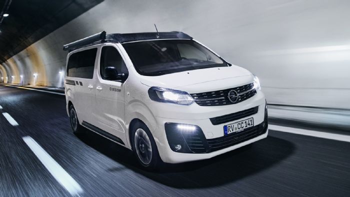 Το Opel Zafira-e Life Crosscamp Flex χάρη στις μπαταρίες των 75 kWh, υπόσχεται μέγιστη αυτονομία 322 χλμ. 
