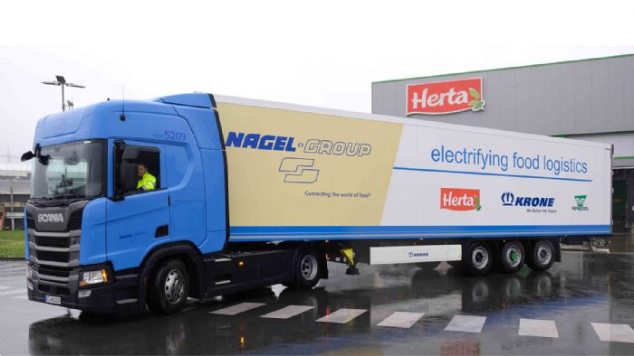 Μία πλήρως ηλεκτρική έκδοση του ψυκτικού θαλάμου Krone Cool Liner, δοκιμάζουν ο όμιλος Nagel-Group που ειδικεύεται στα logistics τροφίμων και η εταιρεία παρασκευής τροφίμων, Herta.