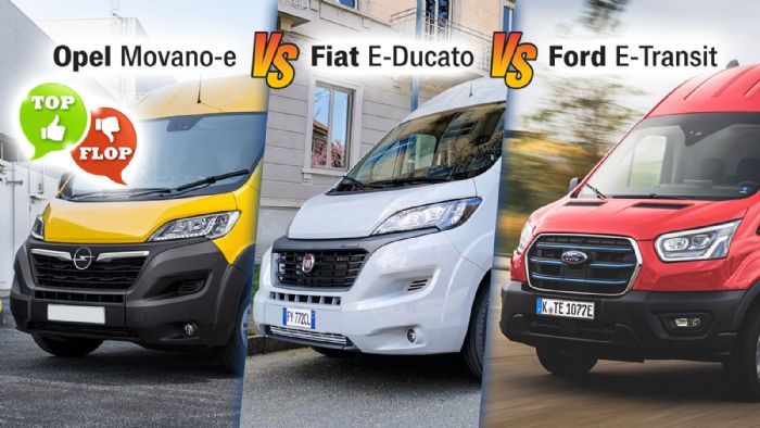 Τιμή, επιδόσεις, ασφάλεια, αυτονομία, μεταφορικές δυνατότητες... Movano-e, E-Ducato ή E-Transit; Εσείς τι λέτε;