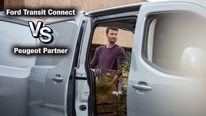 Ωφέλιμο όγκο έως και 4,4 κ.μ. προσφέρουν τόσο το Ford Transit Connect όσο και το Peugeot Partner. 