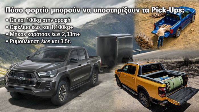 Pick-Ups: Πόσα σηκώνουν & τι βάρος μπορούν να ρυμουλκήσουν;  