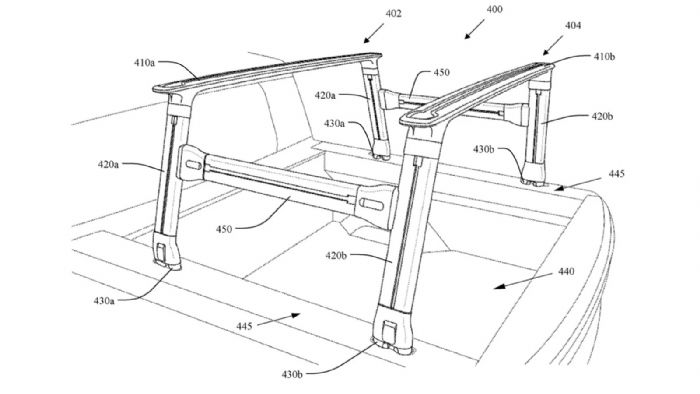 Η Rivian έχει καταθέσει πατέντα ευρεσιτεχνίας για μια νέα μορφή μπαρών για τον χώρο φόρτωσης που διακρίνονται για την στιβαρότητα και το χαμηλό βάρος τους. 