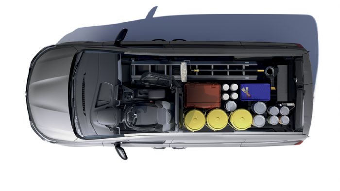 Με την αναδίπλωση του διαχωριστικού ή της σχετικής καταπακτής, το Nissan Townstar προσφέρει τον μέγιστο –επιμηκυμένο- χώρο φόρτωσης με 3.548mm. 