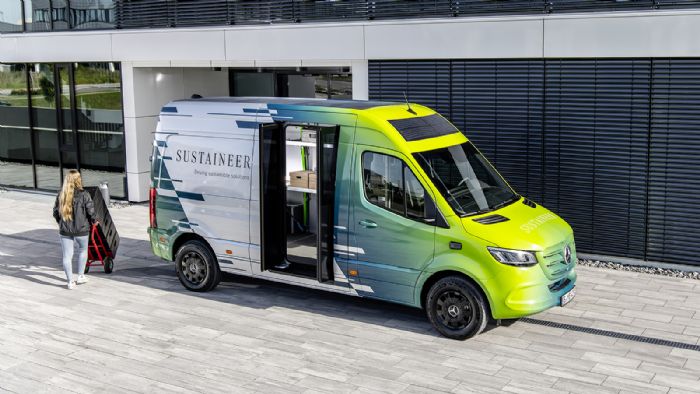 Πρόγευση των τεχνολογιών του αύριο στα αστικά van της Mercedes-Benz παίρνουμε μέσω του βιώσιμου πρωτότυπου Sustaineer.