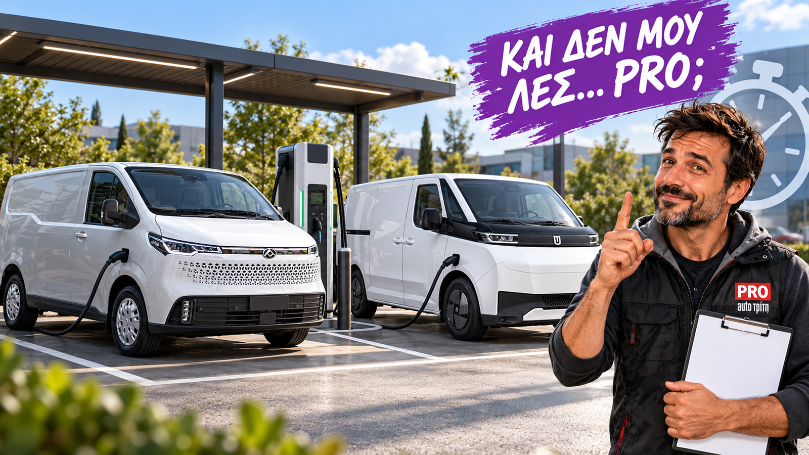 Τα 43 λεπτά του Maxus eDeliver 7 και τα 36 του Farizon SV αφορούν φόρτιση 20–80%. Ο συνολικός χρόνος εκτός δρομολογίου περιλαμβάνει και την πρόσβαση, την αναμονή και τη σύνδεση.