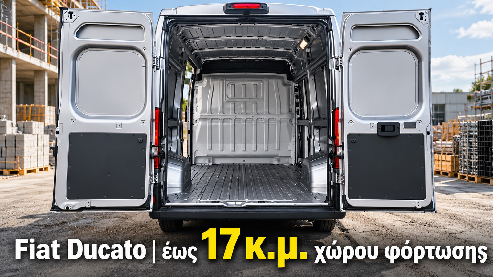 Ανάλογα με τη διαμόρφωση, το Fiat Ducato προσφέρει χώρο φόρτωσης από περίπου 10 έως 17 κ.μ. Ανάλογα με τη διαμόρφωση, το Fiat Ducato προσφέρει χώρο φόρτωσης από περίπου 10 έως 17 κ.μ.