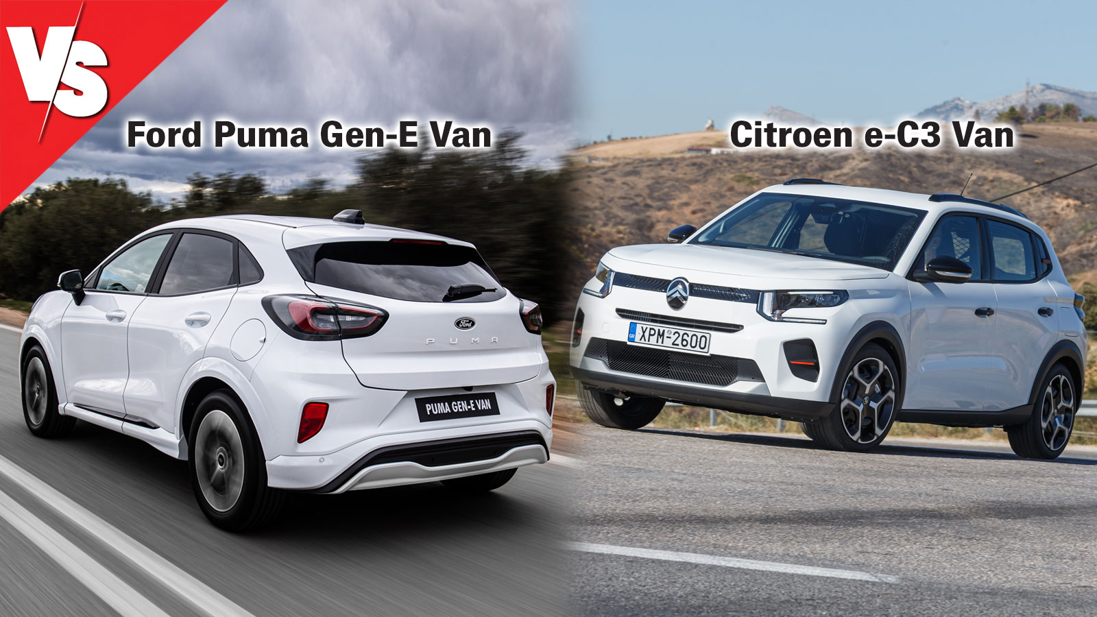 Με απόδοση 168hp το Ford Puma Gen-E Van ενώ την ίδια στιγμή το Citroen e-C3 Van διακρίνεται για την πολύ καλή ποιότητα κύλισης ακόμη και με πλήρες φορτίο. Με απόδοση 168hp το Ford Puma Gen-E Van ενώ την ίδια στιγμή το Citroen e-C3 Van διακρίνεται για την πολύ καλή ποιότητα κύλισης ακόμη και με πλήρες φορτίο.