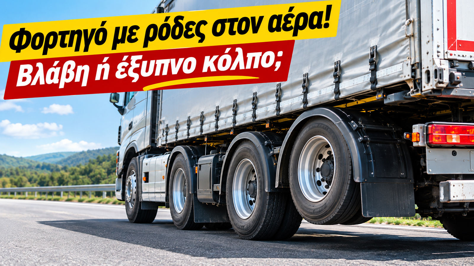 Οι σηκωμένοι τροχοί μπορεί να σημαίνουν λιγότερα έξοδα στο δρομολόγιο. Ο ανυψούμενος άξονας αξιοποιείται όταν το φορτίο και η διαμόρφωση του φορτηγού το επιτρέπουν. Οι σηκωμένοι τροχοί μπορεί να σημαίνουν λιγότερα έξοδα στο δρομολόγιο. Ο ανυψούμενος άξονας αξιοποιείται όταν το φορτίο και η διαμόρφωση του φορτηγού το επιτρέπουν.