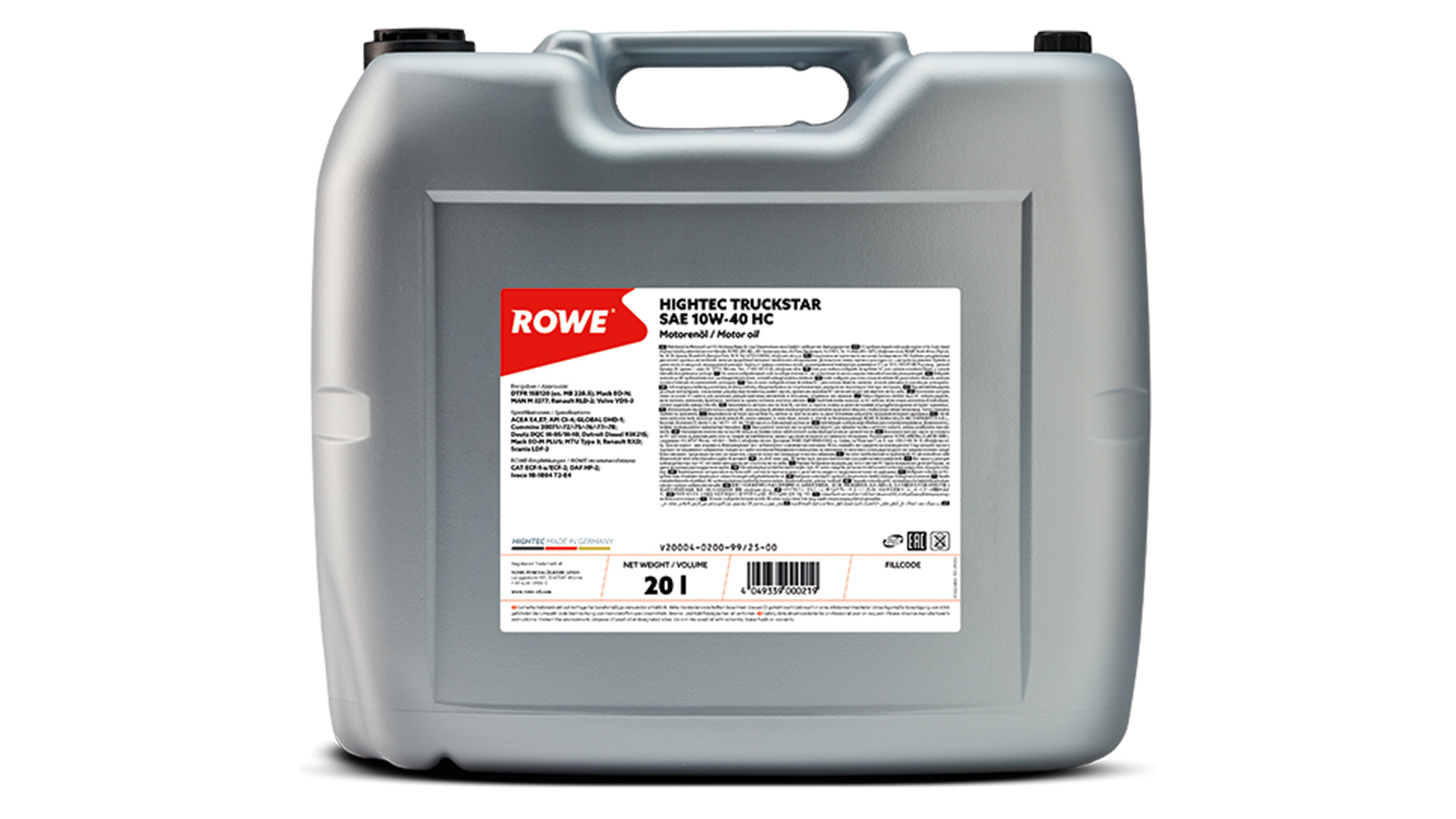 Το ROWE HIGHTEC TRUCKSTAR SAE 10W-40 HC αποτελεί χαρακτηριστικό παράδειγμα των προτάσεων της μάρκας για επαγγελματικές εφαρμογές.