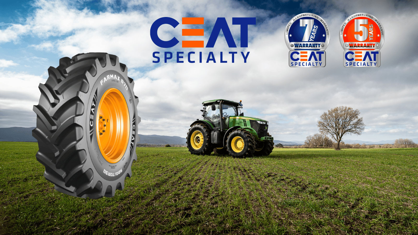 Τα αγροτικά ελαστικά CEAT FARMAX σχεδιάζονται για υψηλή πρόσφυση, σταθερότητα και μικρότερη συμπίεση του εδάφους. Τα αγροτικά ελαστικά CEAT FARMAX σχεδιάζονται για υψηλή πρόσφυση, σταθερότητα και μικρότερη συμπίεση του εδάφους.