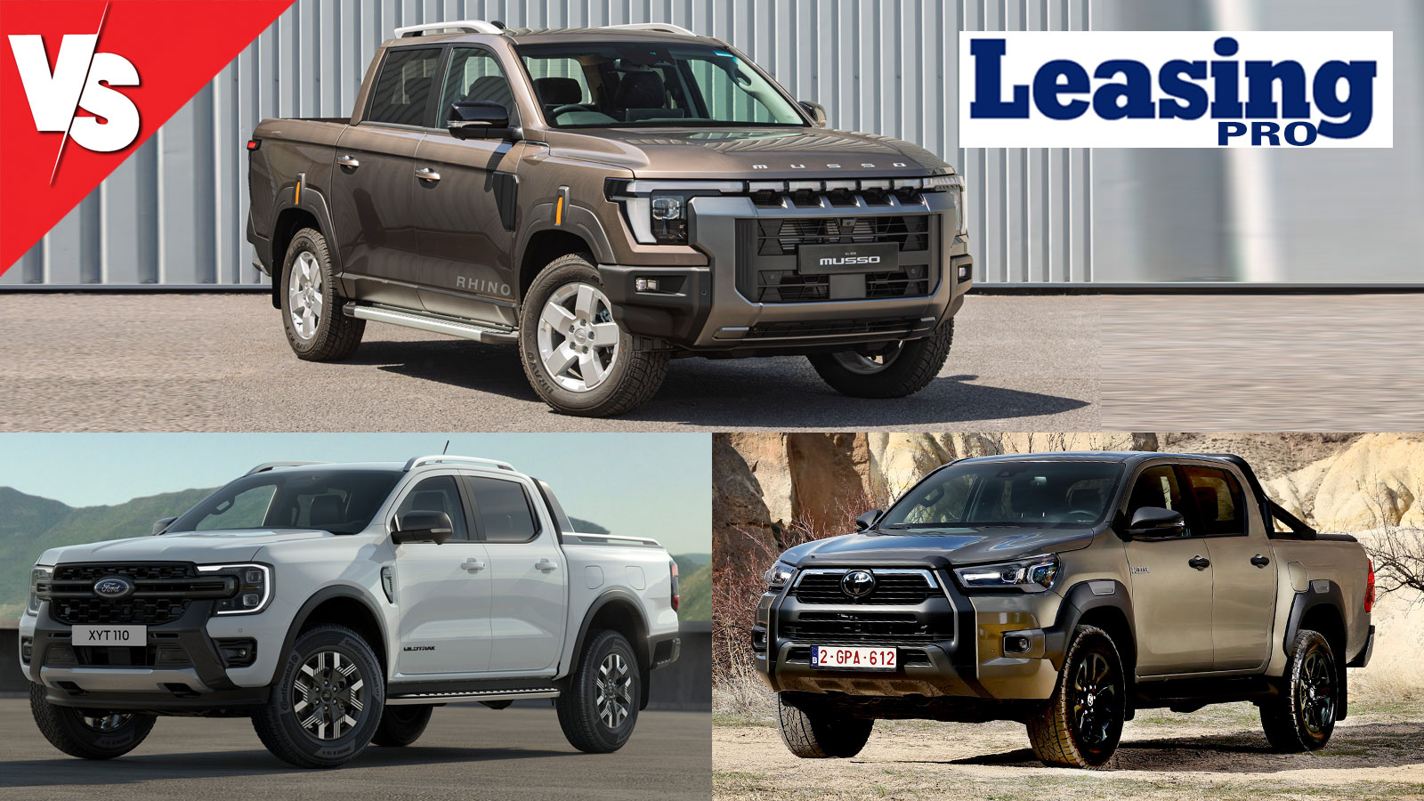 KGM Musso Grand, Ford Ranger και Toyota Hilux σε τρεις προτάσεις Leasing 4ετίας, με διαφορετική δόση, προκαταβολή και συνολικό κόστος. Ποιο συμφέρει περισσότερο; 