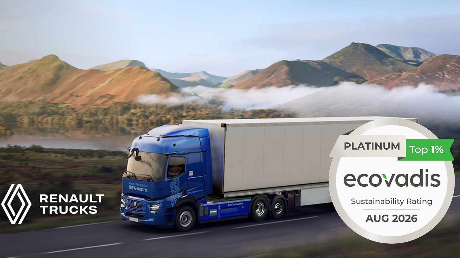 Με 88/100, η Renault Trucks κατακτά για πρώτη φορά EcoVadis Platinum και εντάσσεται στο κορυφαίο 1% των εταιρειών που αξιολογούνται. Με 88/100, η Renault Trucks κατακτά για πρώτη φορά EcoVadis Platinum και εντάσσεται στο κορυφαίο 1% των εταιρειών που αξιολογούνται.